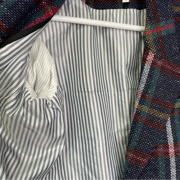 Veronica Beard Zane Plaid Dickey Blazer Size 14 Blue Red Green - Picture 7 of 11